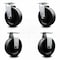 Service Caster 6 Inch Glass Filled Nylon Caster Set with Roller Bearings 2 Swivel 2 Rigid SCC SCC-20S620-GFNR-2-R-2 - alternate 1